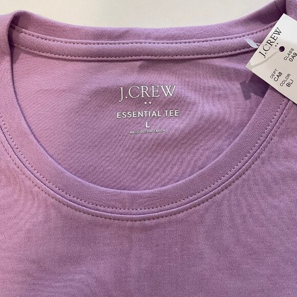 J. Crew Factory Essential Crewneck Short Sleeve Tee Shirt lilac Sz L - Picture 1 of 7